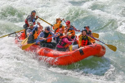 Feel the rush on snake river’s classic rapids with just 12 guests per raft, guided by locals since 1971. includes shuttle, splash gear & changing rooms.