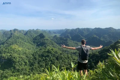 Feel the wild side of cat ba island with a guided trek, cycling through viet hai village, local lunch, and kayaking in lan ha bay. includes all gear and lunch.