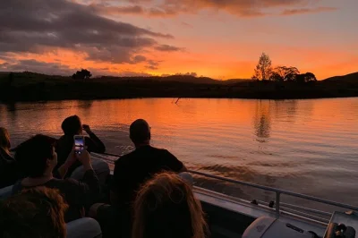 Scivola sul daintree river al tramonto con una crociera in piccolo gruppo. ammira martin pescatori, coccodrilli e aironi con una guida locale. include giro in barca di 2 ore da daintree village.