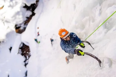 Try ice climbing in telluride on a half-day guided trip. all gear included. perfect for beginners, families, and anyone seeking a new winter adventure.