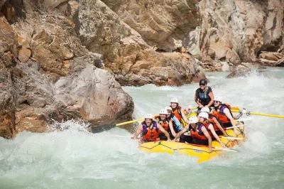 Feel the rush of kicking horse river rafting in golden, bc. tackle class 1–4+ rapids, enjoy a riverside bbq lunch, and relax with included shuttle & gear.