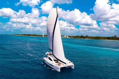 Parti per un catamarano di lusso a cozumel, fai snorkeling tra le barriere coralline, prova il paddleboard e gusta un pranzo fresco con open bar. incluso il trasferimento dagli hotel di cancun o rivie