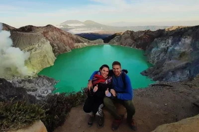 Join a shared kawah ijen blue fire tour for sunrise, crater hike, and sulfur mining. budget-friendly package with transport, guide, and entrance fee included.