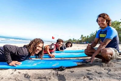 Feel the rush of your first wave on kuta beach with surf lessons led by experienced locals. includes board, rash vest, water, and flexible timing for the best tides.