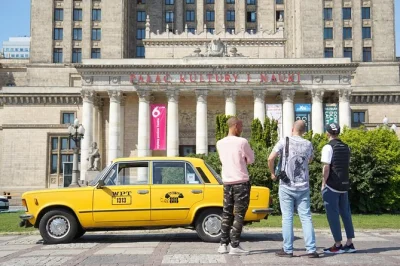 Step into warsaw’s past in a vintage fiat 125p, explore the old town, praga district, and jewish quarter with a local guide. includes pickup and drop-off.