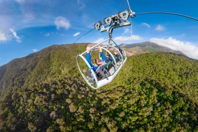 Feel the rush on the skywire at cable bay, nelson. includes 4km forest transfer, local guide, and side-by-side seats for up to 4. pickup from base cafe.