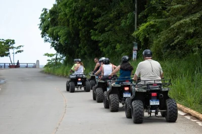 Ride atvs through roatan’s historic communities, then relax with a pineapple drink on the beach. private transport included. book your roatan adventure now!