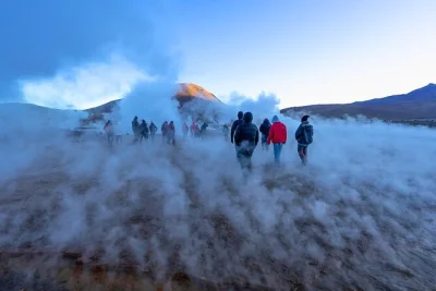 Step into the wild colors of san pedro de atacama—moon valley, el tatio geysers, floating in cejar lagoon, and stargazing nights. includes pickup & meals.