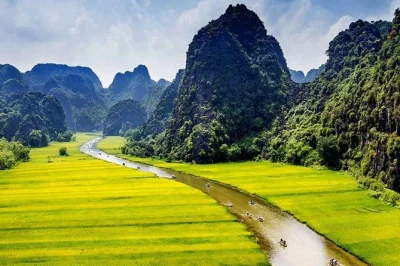 Explore ninh binh in one day: ancient hoa lu, tam coc boat ride, biking rice fields, and hike up mua cave for panoramic valley views. book now.