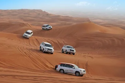 Feel the rush of a 4x4 drive on dubai’s red dunes, try sandboarding, ride camels, and enjoy a bbq dinner under desert stars. includes pickup and local guide.
