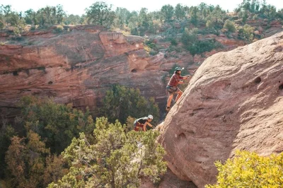 Feel the thrill of east zion’s only via ferrata with a guided climb, atv ride through kanab’s cave lakes canyon, and 180 ft rappel. includes private transport and gear.