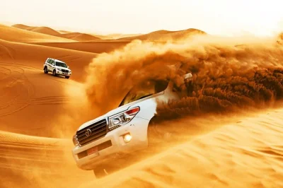 Sinta a emoção do dune bashing perto de maleha, conheça camelos e falcões, e relaxe em um acampamento no deserto de dubai com shows ao vivo e jantar com churrasco. traslados inclusos.
