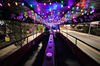 Feel the energy of downtown nashville on a 2-hour party bus tour with live dj, bartender, and drinks. join locals and visitors for music, fun, and city sights.