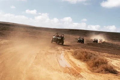 Erlebe lanzarote hautnah auf einer 3-stündigen buggy-tour ab costa teguise durch dörfer wie guatiza & mala. inklusive guide, schutzbrille und wasser.