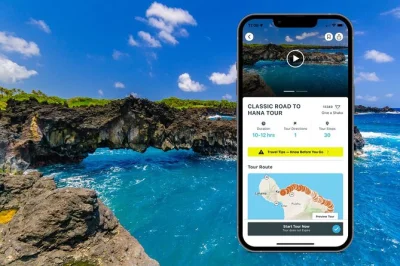 Erlebe maui wild und frei auf der road to hana audio-tour – wasserfälle, schwarzer sandstrand und frisches bananenbrot. flexible stops, offline-karte und spannende geschichten inklusive.