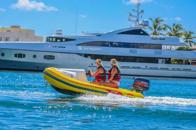 Feel the thrill of captaining your own mini-speed boat along st. martin’s coast, snorkel at creole rock or relax at happy bay beach, with gear and guide included.