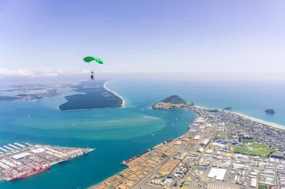 Feel your heart race on a 15,000ft tandem skydive over tauranga with epic bay of plenty views, a scenic flight, and local guides—includes all gear & prep.