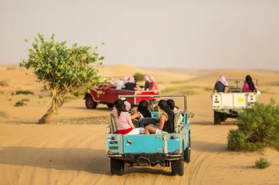 Feel the dubai desert come alive in a vintage land rover, watch falcons at sunset, and share emirati dinner under torchlight. includes pickup & local guide.