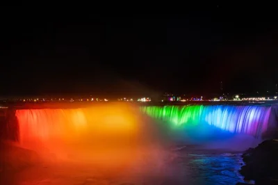 Feel the spray on maid of the mist, walk cave of the winds, and see niagara falls illuminated at night. includes pickup, skip-the-line access, and local guide.