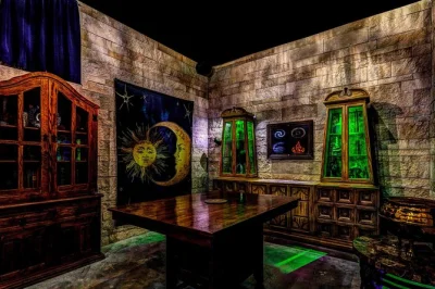 Vivi l’avventura a merlin’s magic school a palm springs, risolvi enigmi con amici o famiglia e spezza la maledizione—escape room privata e accessibile a tutti.