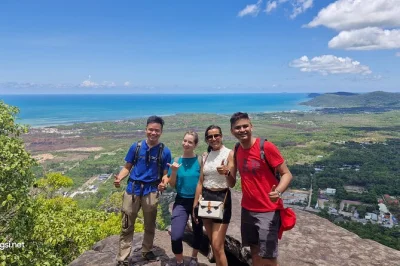 Feel the wild side of phu quoc trekking tien son dinh, unwind in suoi tranh spring, and end with crispy banh xeo lunch. includes pickup & local guide.