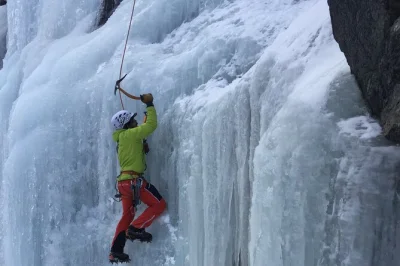 Try ice climbing near breckenridge with a half-day guided lesson. all gear included. perfect for beginners or experienced climbers in summit county.