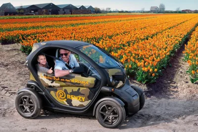 Feel the dutch spring driving a twizy through keukenhof’s tulip fields, with stops at a local farm and gps audio guide. includes vehicle, farm visit, and flexible timing.