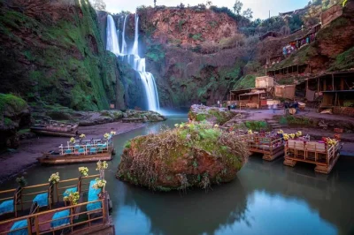 Full-day ouzoud waterfalls tour from marrakech. swim, spot monkeys, enjoy a boat ride, and relax with local lunch. small group, guide included.