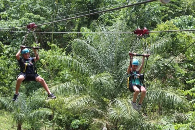 Fly above st. kitts’ lush rainforest and historic sugar estate on a guided zipline tour, with all gear included and local guides leading the way. small group adventure.