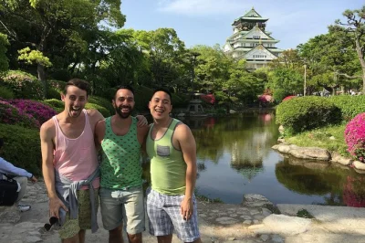 Feel the pulse of osaka by bike, from castle grounds to peaceful parks and riverside paths. includes bottled water, helmet, and a friendly bilingual guide.