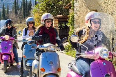 Feel the wind on a real vespa through tuscany’s hills, then unwind at a family-run chianti winery for lunch and wine tasting. includes florence pickup.