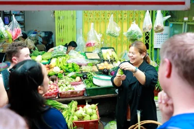 Chop, taste, and laugh your way through a hands-on thai cooking class in bangkok, with a morning asok market tour or mango carving. includes lunch and recipes.
