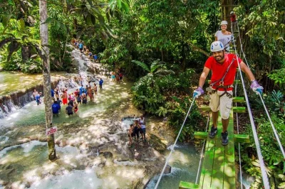 Feel the rush climbing dunn’s river falls, ziplining above the water, and walking jungle bridges. includes hotel pickup, guides, and a real taste of jamaica.
