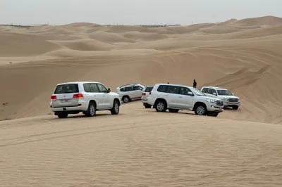 Feel the abu dhabi desert come alive with dune bashing, camel rides, and a sunset bbq dinner—plus live belly dance and fire shows. includes hotel pickup.