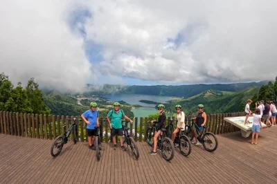 Feel the wind as you e-bike sete cidades’ volcano rim, descend to the blue and green lakes, explore the old village, with gear included and local guidance.