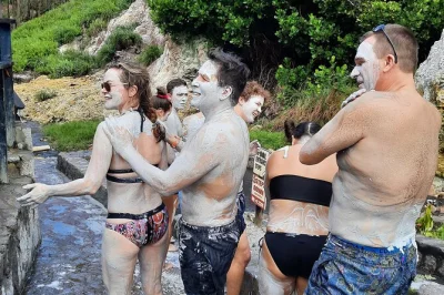 Feel the warmth of sulphur springs mud baths, cool off at toraille waterfall, and share a creole lunch near diamond falls. includes hotel pickup and local guide.