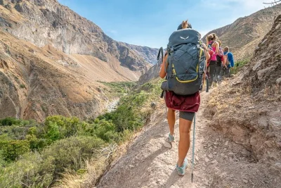Wake up before sunrise in arequipa for a real trek through colca canyon—watch condors, soak in yanque hot springs, and sleep in a bamboo bungalow. includes meals & guide.