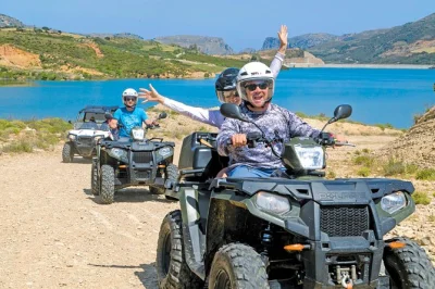 Scopri il lato selvaggio di creta con un safari in quad da rethymno: sentieri di montagna, villaggi antichi e una pausa caffè al lago potami. include pick-up e guida locale.