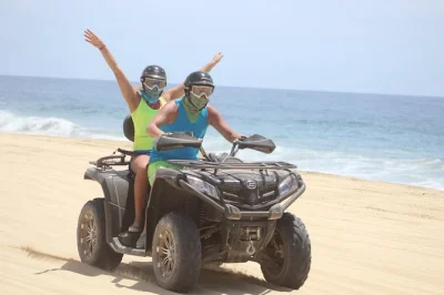 Scopri l’aria fresca della baja con un tour in atv in piccolo gruppo tra migriño beach, mangrovie e deserto. include casco, acqua e soste per ammirare la fauna locale.