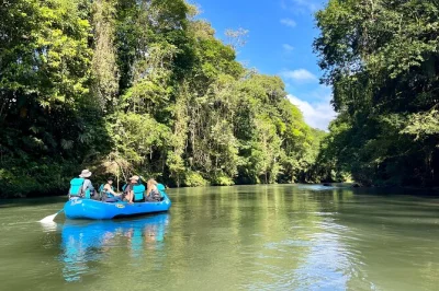 Erlebe eine ruhige floßfahrt auf dem peñas blancas fluss in costa rica und entdecke affen, faultiere und basilisken mit einem erfahrenen naturführer. inklusive hoteltransfer, snacks und wenig laufs