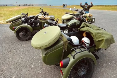 Feel the wind in a vintage sidecar along normandy’s d-day beaches, with stops at omaha beach, pointe du hoc, and the american cemetery. includes pickup.
