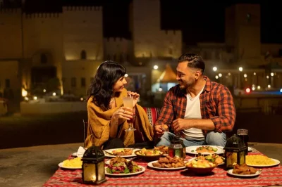 Feel the desert air at dubai’s sahara fortress with camel rides, live belly dancing, and a 5-star buffet. includes hotel pickup, soft drinks, and a local guide.