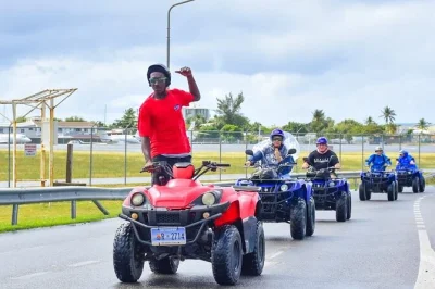 Feel the island breeze on a guided atv tour of sint maarten & st. martin, with stops at orient bay beach, oyster pond, and coralita lookout. includes helmets and a local guide.