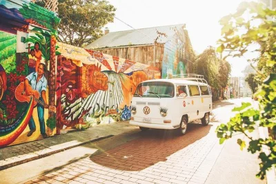 Scopri san francisco a bordo di un vw bus vintage, visita le painted ladies, i murales della mission e il golden gate bridge con snack, bevande e pickup in hotel.
