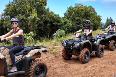 Feel the grit of maui’s west mountains on an atv tour from valley to coastline, with waterfalls in sight, helmets provided, and drinks included—just bring closed shoes.