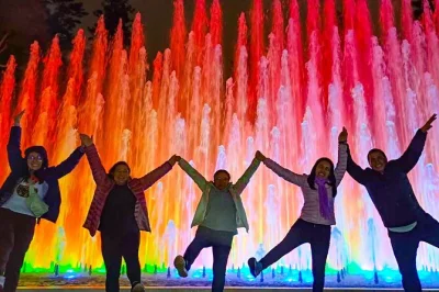 Step into lima’s glowing magic water circuit, watch the fantasia fountain show, and stroll through light tunnels with a local guide. includes pickup and entry fees.