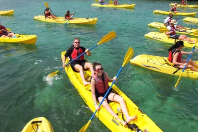 Feel the calm of st thomas’ mangrove lagoon as you kayak & snorkel with a local guide. includes hotel or port pickup, all equipment, and snacks for a relaxed day.