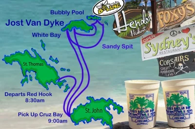 Step ashore at jost van dyke for foxy’s live music, soggy dollar bar’s painkillers, a hike to the bubbly pool, and time floating in white bay. passport needed.