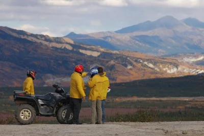Descubre el lado salvaje de alaska en un tour en atv desde healy, cruzando antiguos senderos mineros y lechos de río con guía local. incluye comida tradicional y recogida en hotel.