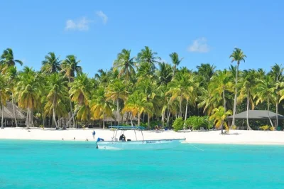 Scopri l’isola di saona da juan dolio con speedboat, catamarano, pranzo a buffet e guida. nuota nelle piscine naturali e rilassati sulle spiagge di sabbia bianca.
